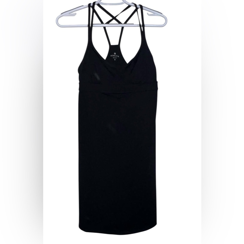 Athleta Sleek Black Backless Dress Size Small.